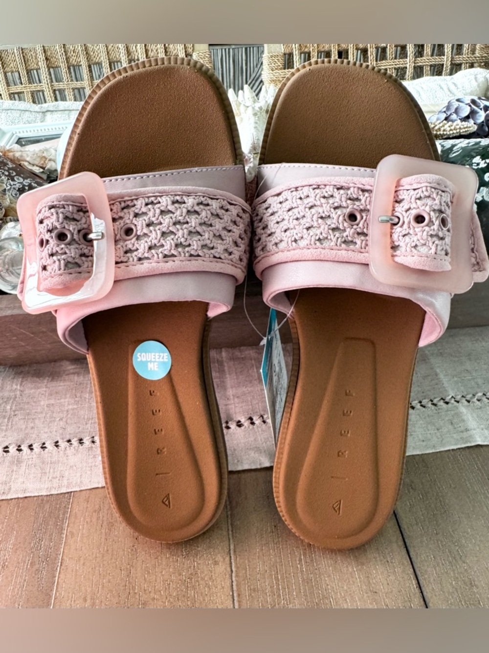 Reef Sunny Emma Woven Sandals, Pale Mauve Textile, NWT, Women’s Size 9 - Picture 2 of 11